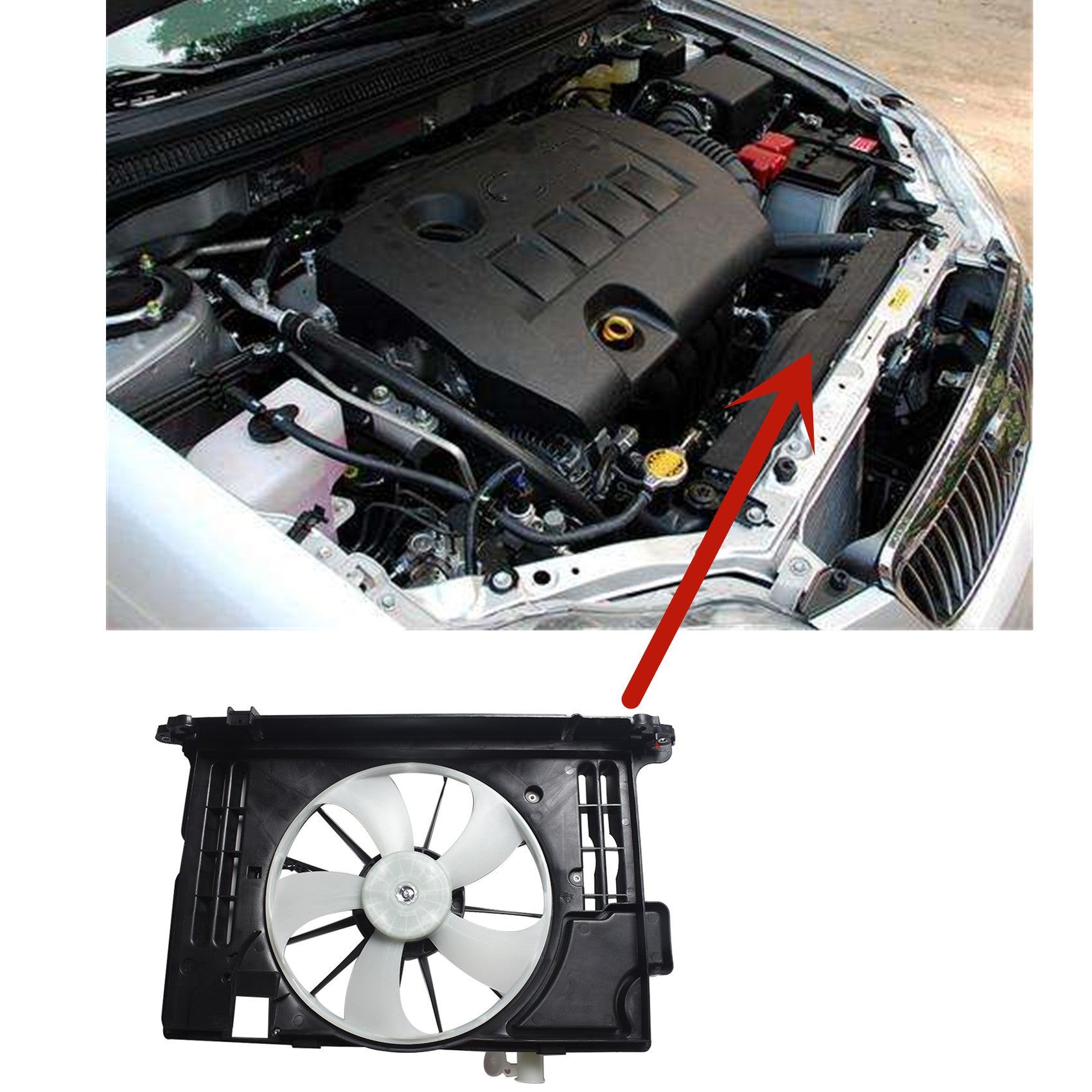 TOPPARTZ Radiator Cooling Fan For 2014-2016 Toyota Corolla 163610T041 1647123030