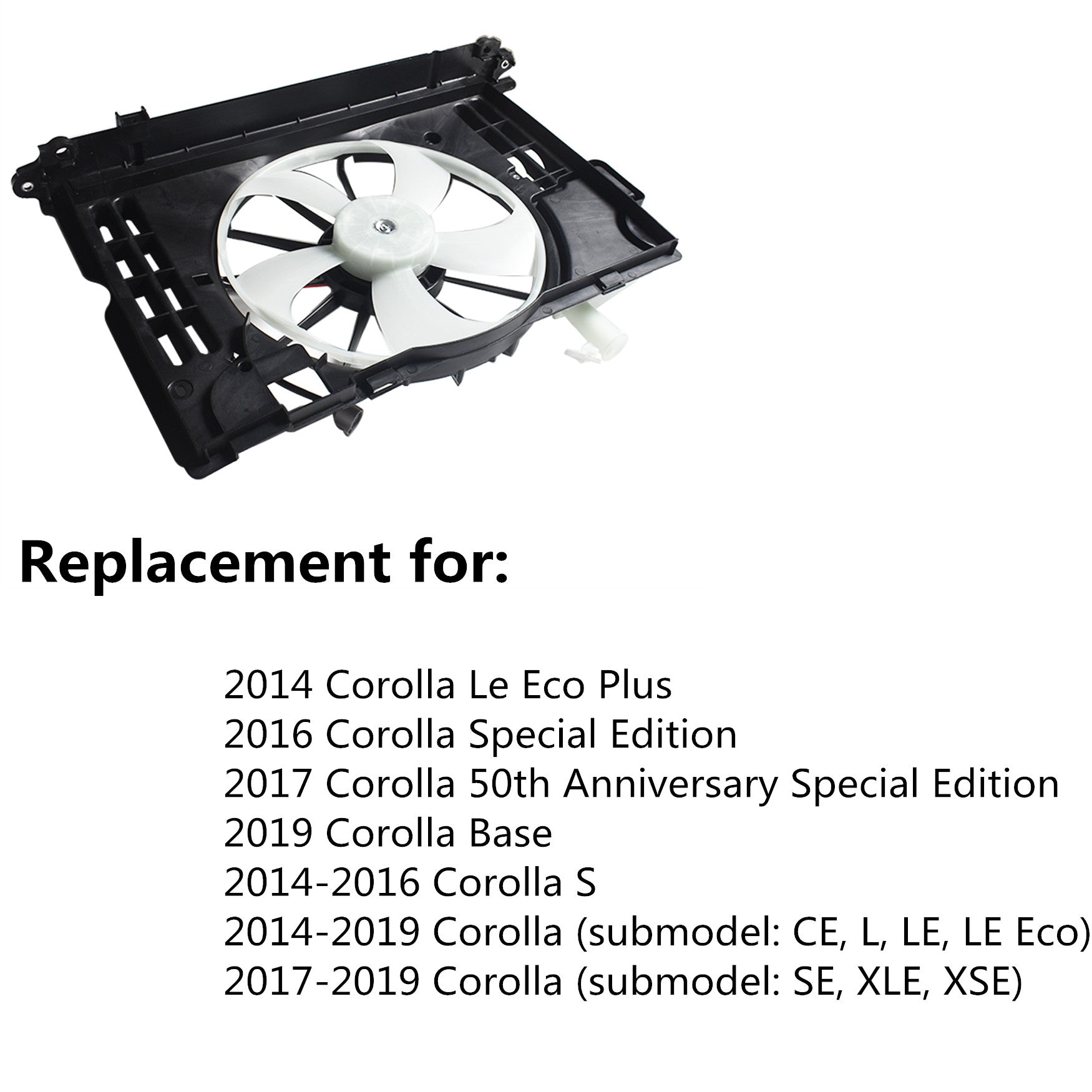 TOPPARTZ Radiator Cooling Fan For 2014-2016 Toyota Corolla 163610T041 1647123030