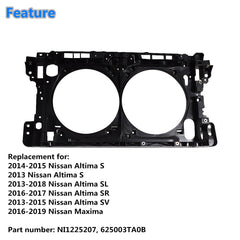 Radiator Support For 2013-2016 Nissan Altima 2016 Maxima Assembly Black