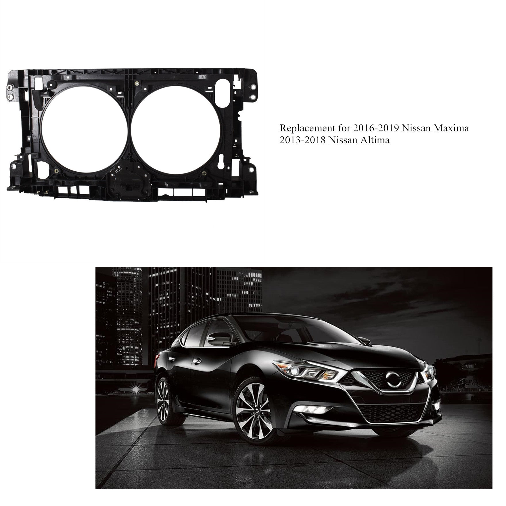Radiator Support For 2013-2016 Nissan Altima 2016 Maxima Assembly Black