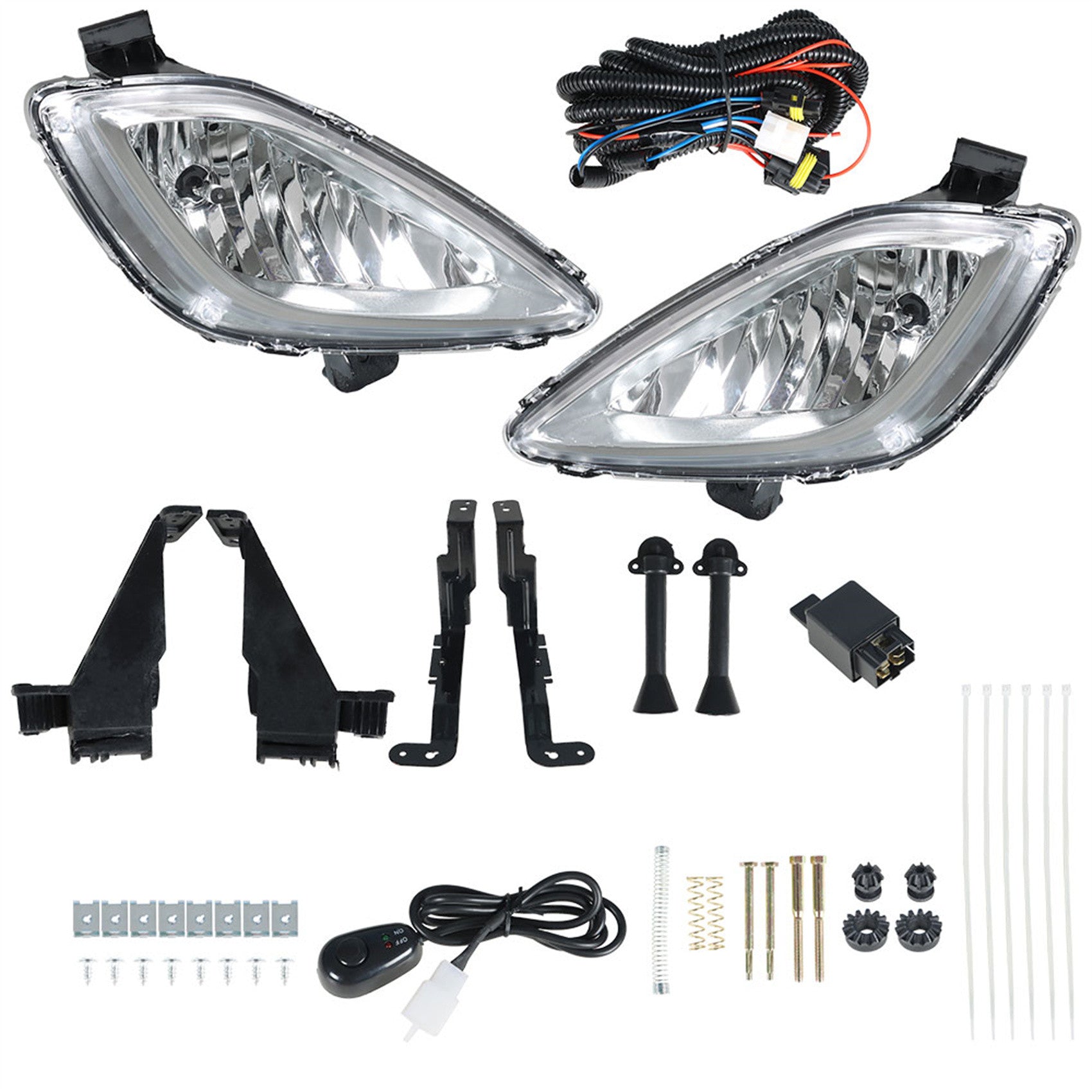 Front Driving Fog Lights W/ Wiring+Switch For 2011-2013 Hyundai Elantra