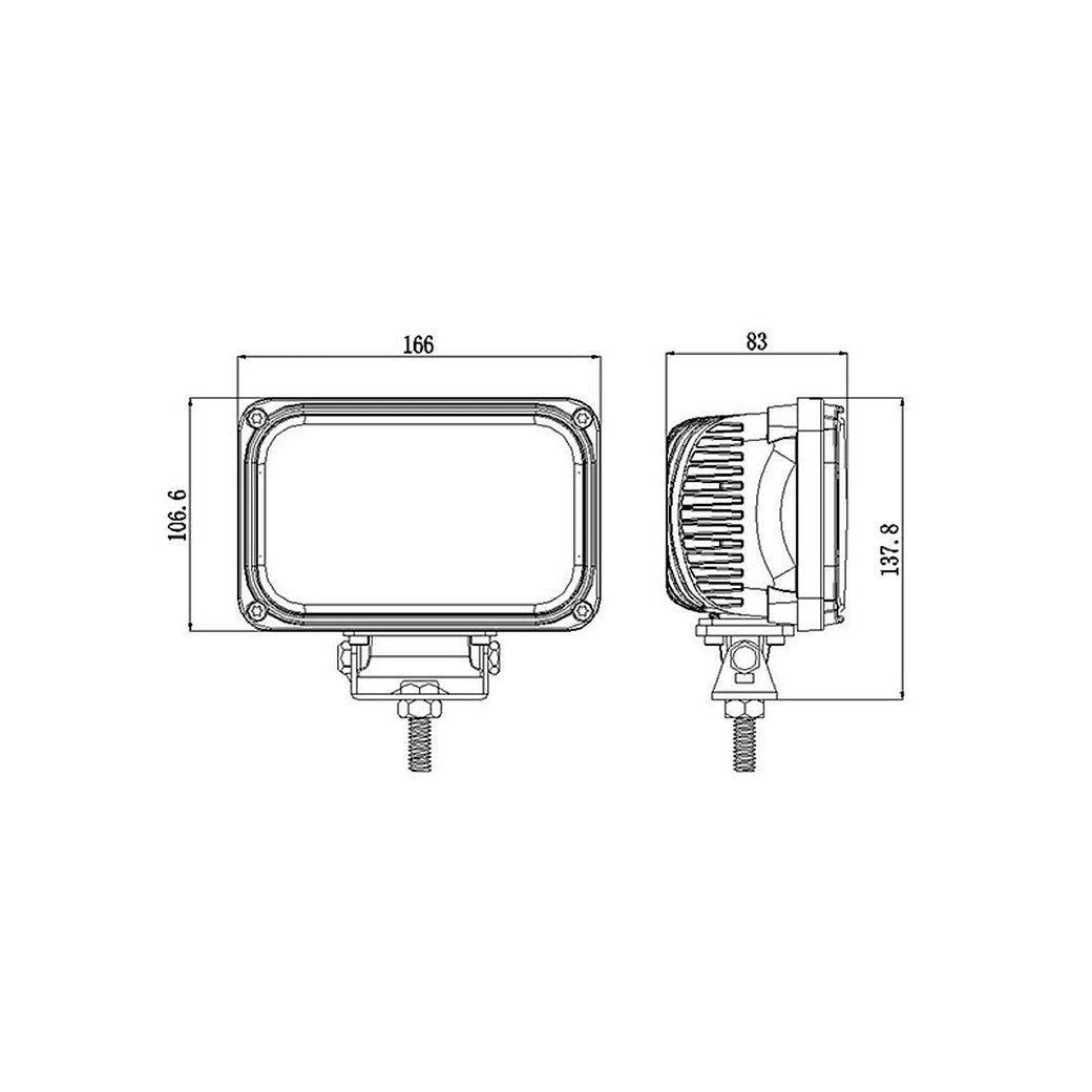 4x6 45W Truck High Low Beam Amber LED Headlight