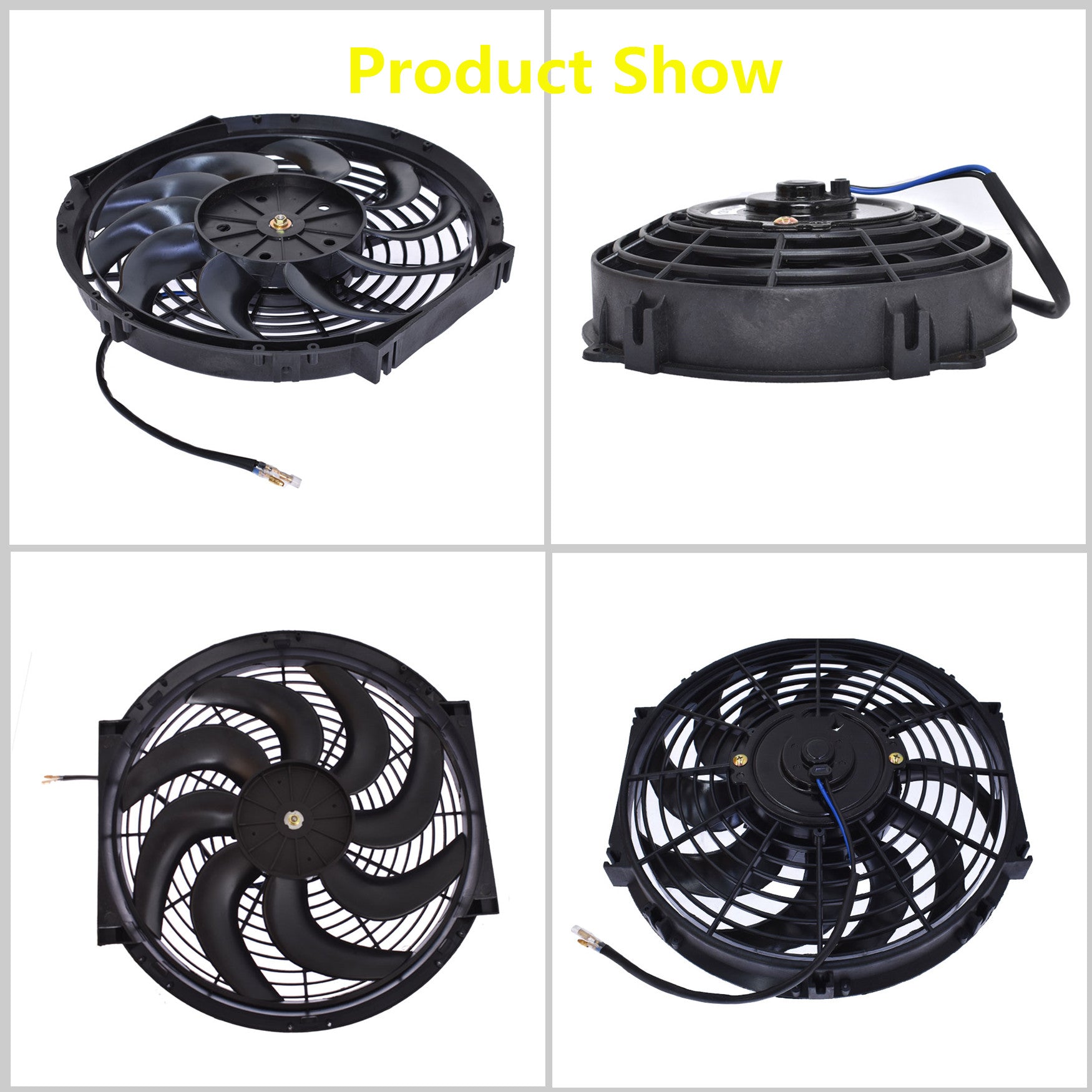 Set 2 12 inch Universal 12V Electric Radiator Cooling Slim Fans Push Pull Mount