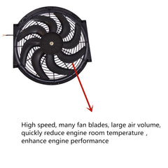 Set 2 12 inch Universal 12V Electric Radiator Cooling Slim Fans Push Pull Mount