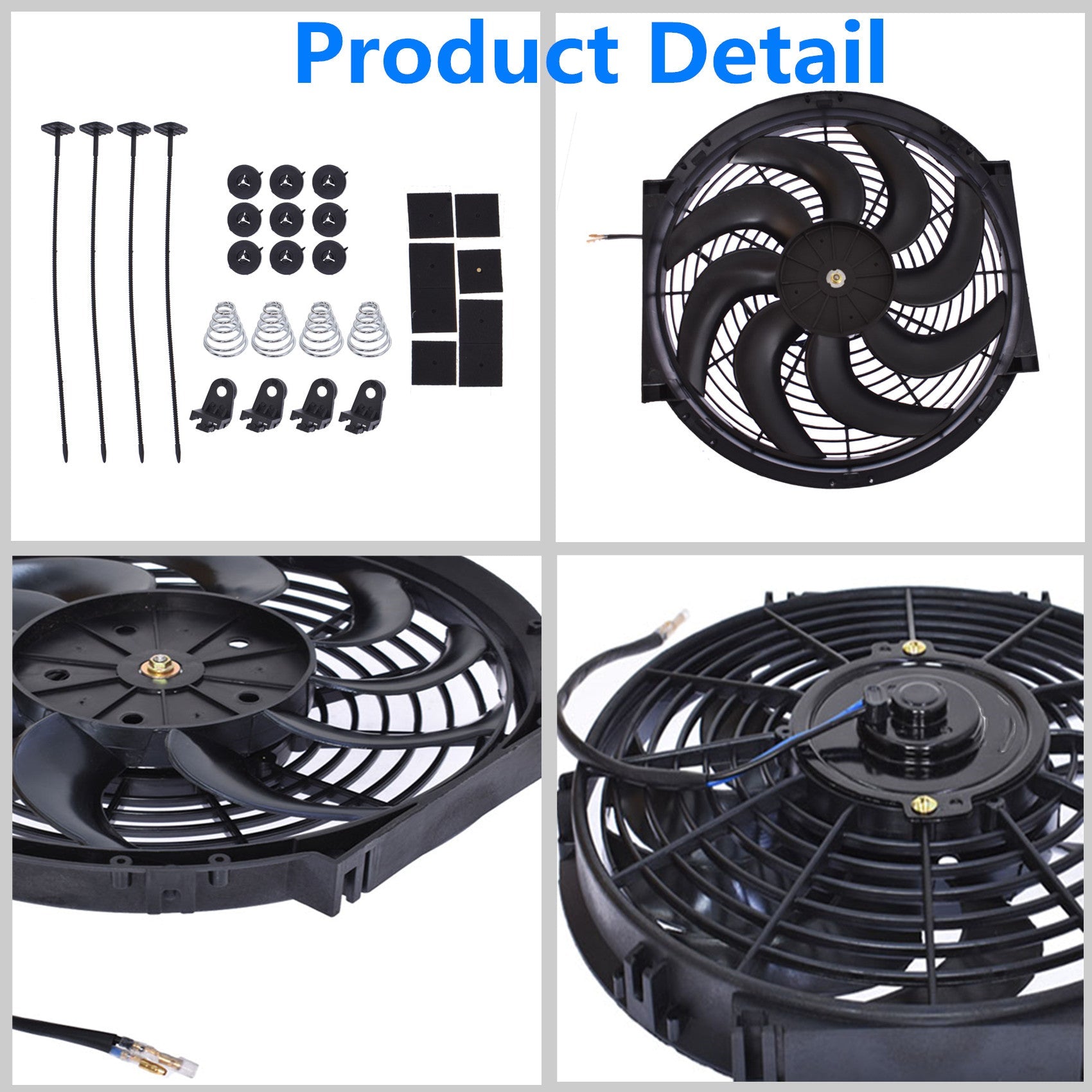 Set 2 12 inch Universal 12V Electric Radiator Cooling Slim Fans Push Pull Mount
