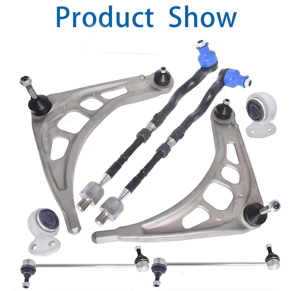 Suspension Kit for E46 3 Series Lower Control Arms Tie Rod Ends Sway Bar Links