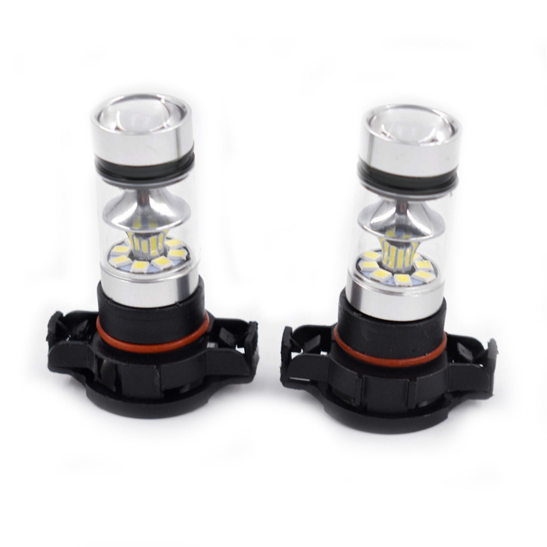 White 80W LED Fog Light Bulbs For 2007-2015 Chevy Silverado 5202 H16 6000K Pair