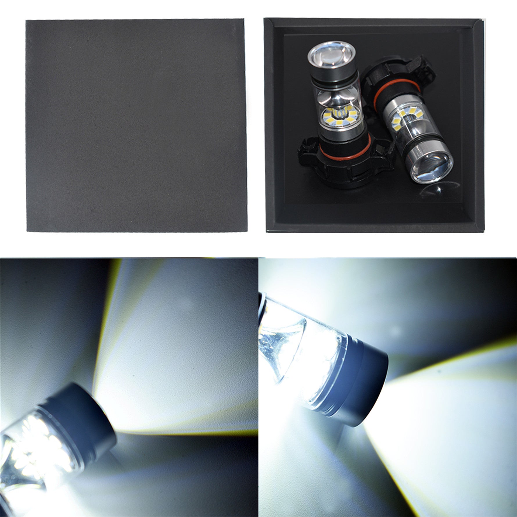 White 80W LED Fog Light Bulbs For 2007-2015 Chevy Silverado 5202 H16 6000K Pair