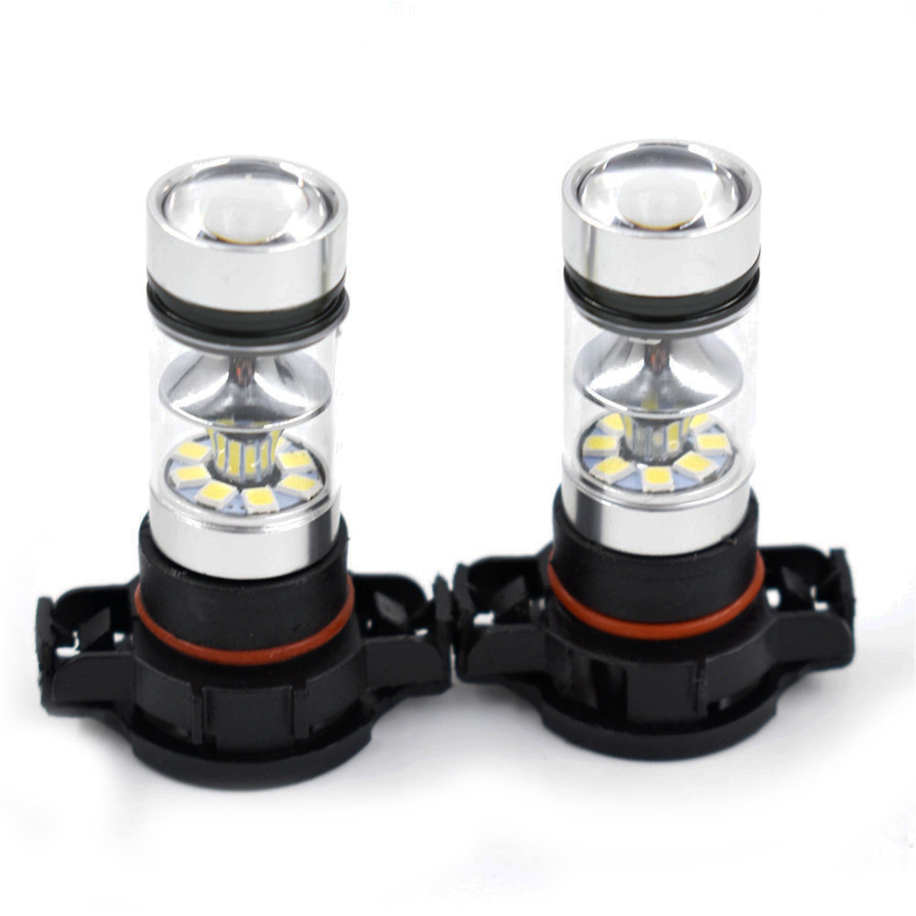 White 80W LED Fog Light Bulbs For 2007-2015 Chevy Silverado 5202 H16 6000K Pair