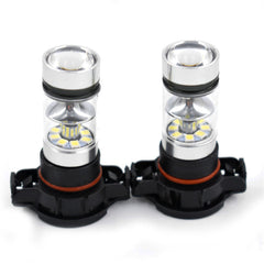 White 80W LED Fog Light Bulbs For 2007-2015 Chevy Silverado 5202 H16 6000K Pair