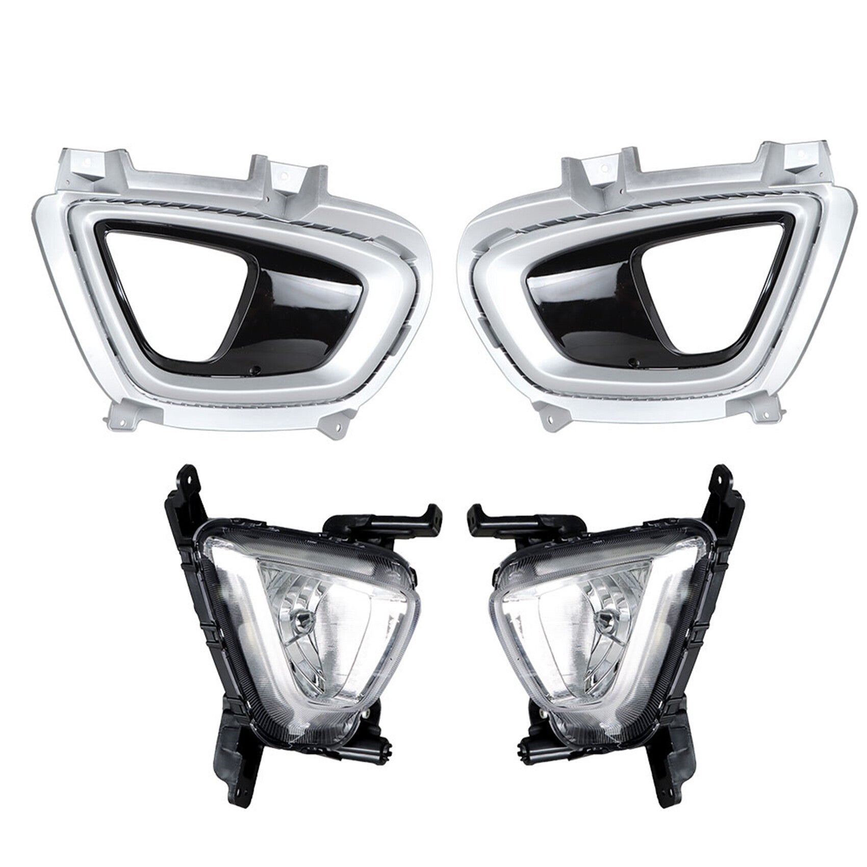 TOPPARTZ Fog Lights Assembly Replacement for 2016 2017 2018 Kia Sorento Clear Lens with Front Bumper Bezel Left+Right Side (Passenger & Driver Side)