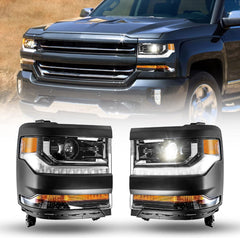 TOPPARTZ Model Headlights LED L&R Side Replacement for 2016-2018 Chevy Silverado 1500 / 2019 Silverado 1500 LD
