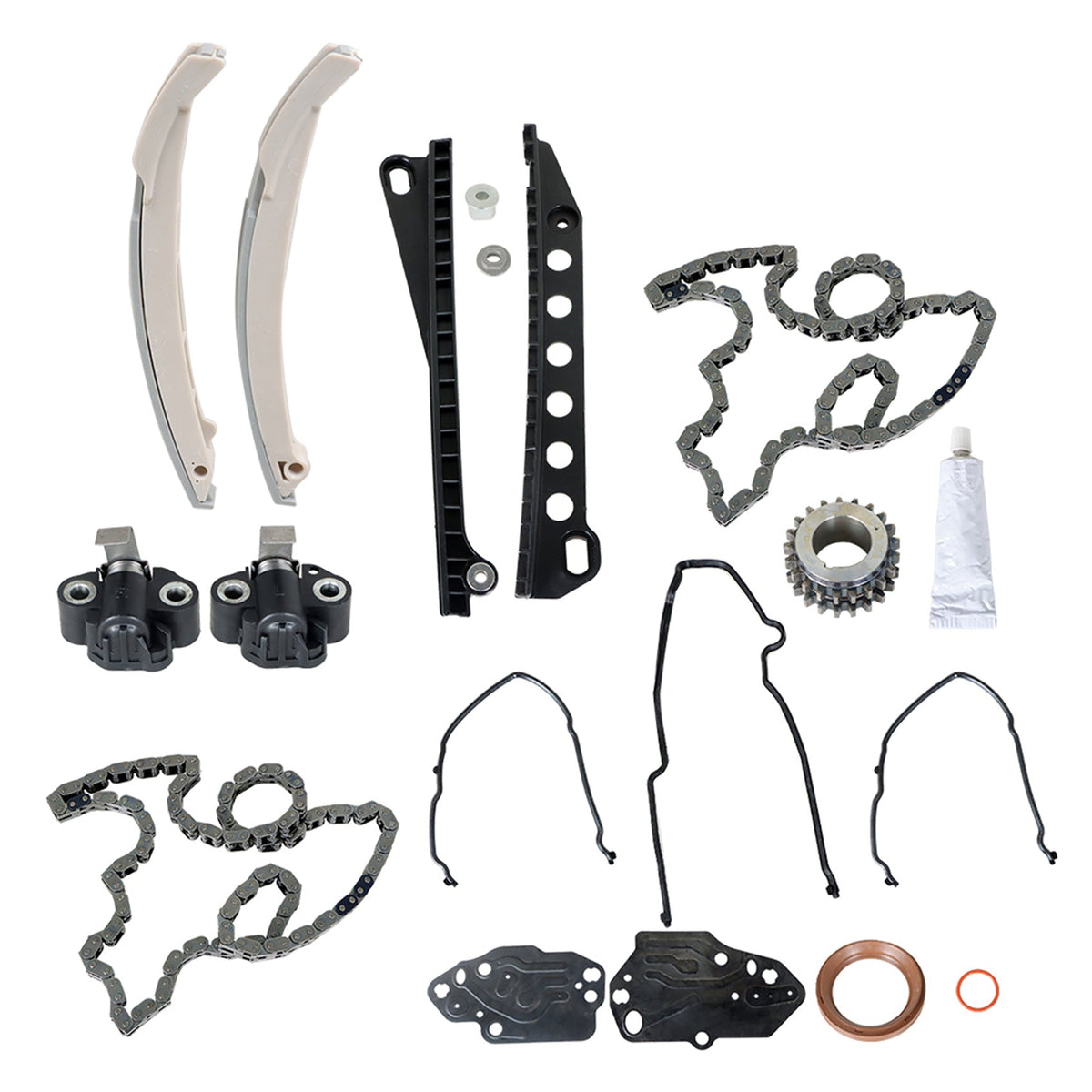 TOPPARTZ Timing Chain Kit Timing Cover Gaskets 5L3Z-6268-A Replacement for Ford Expedition F250 F350 Super Duty 5.4L