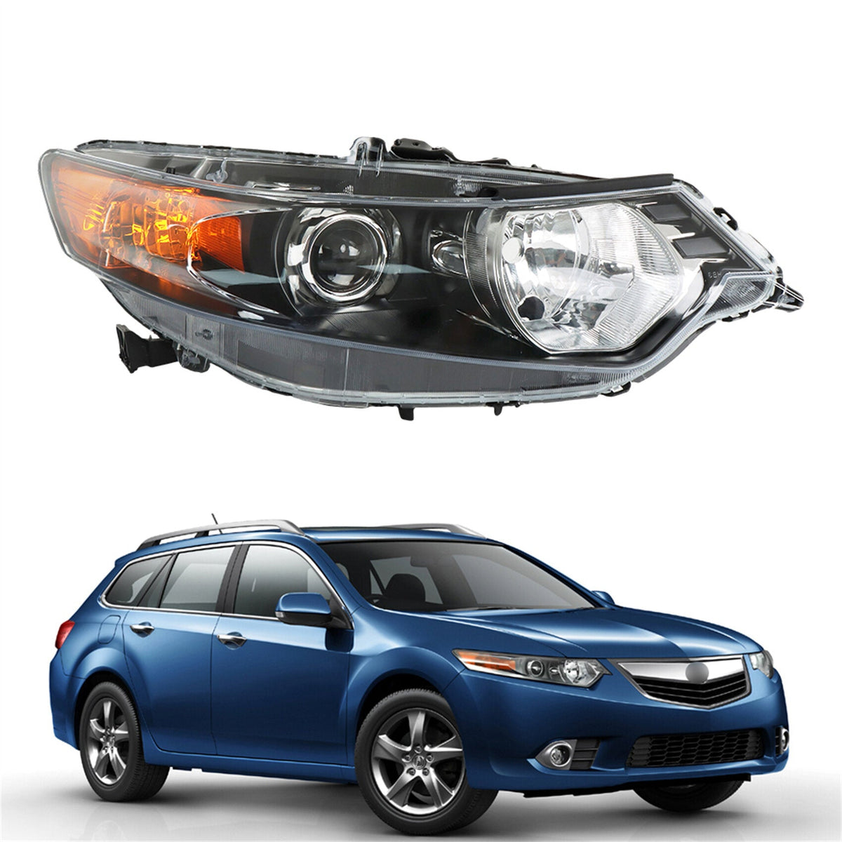 TOPPARTZ Headlight Assembly Replacement for Acura TSX 2009-2014 Headlight with DRL Set Passenger Side
