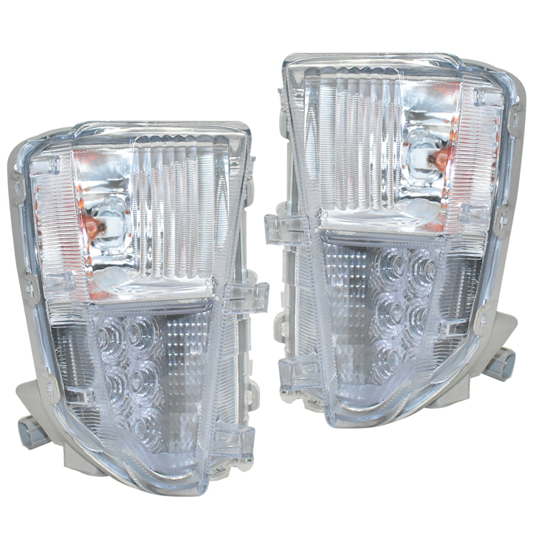TOPPARTZ DRL LED Fog Lights Assembly 8151147060 8152147060 Replacement for 2010-2015 Toyota Prius Clear Lens Left+Right Side (Passenger & Driver Side)