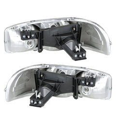 TOPPARTZ RH+LH Headlight&Bumper Lamp For 1999-07 GMC Sierra /Yukon Black Housing Left+Right Side (Passenger & Driver Side)