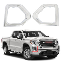 TOPPARTZ Front Bumper Fog Light Outer Bezel Cover Chrome Replacement for 2019-2021 GMC Denali SLT AT4 Left+Right Side(Driver & Passenger Side)