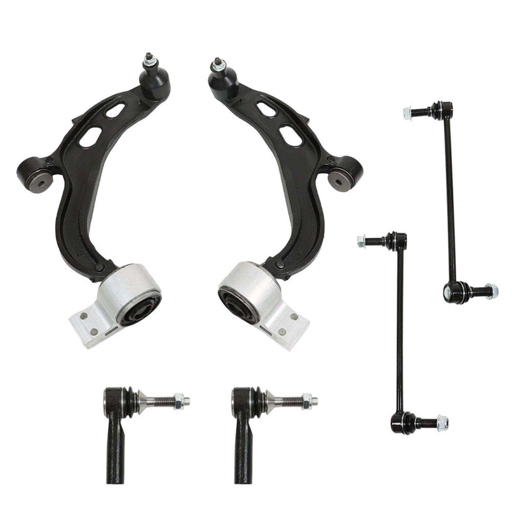 TOPPARTZ Front Lower Control Arms Sway Bars Tie Rods Replacement for Ford Taurus Flex 2013-2019 Lincoln MKS MKT 2013-2019