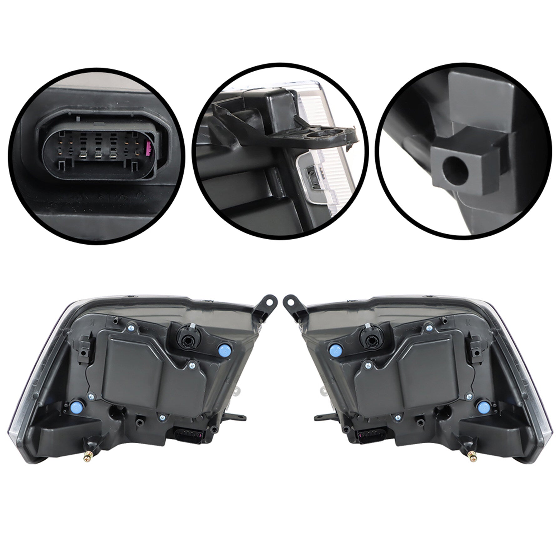 TOPPARTZ Headlight Assembly Replacement for Ram 2009-2018 1500 2500 3500 Assembly Headlights LED Set Driver ＆ Passenger Side