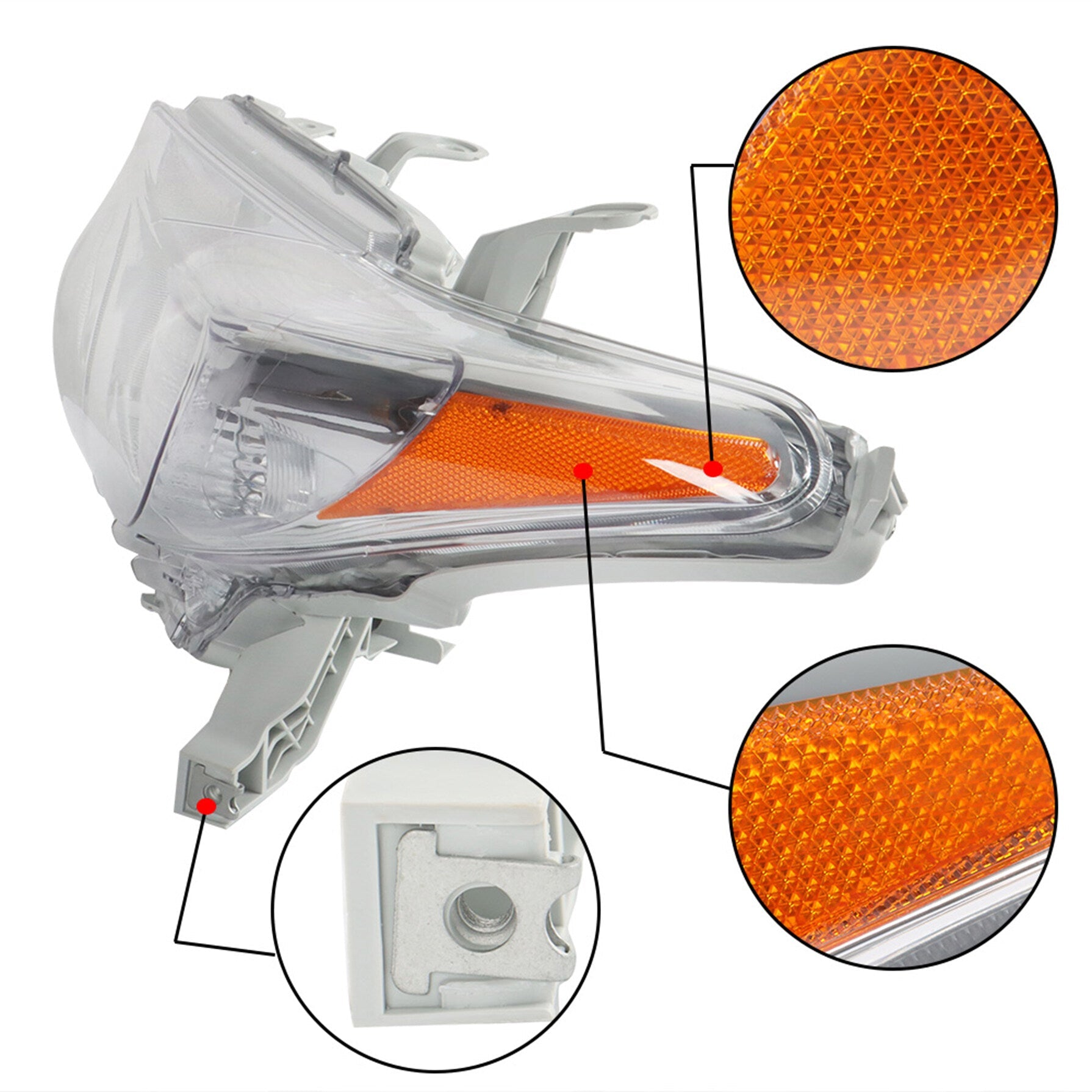TOPPARTZ Headlight Assembly Replacement for Toyota 2011 2012 2013 Highlander Headlights Halogen Set Driver ＆ Passenger Side