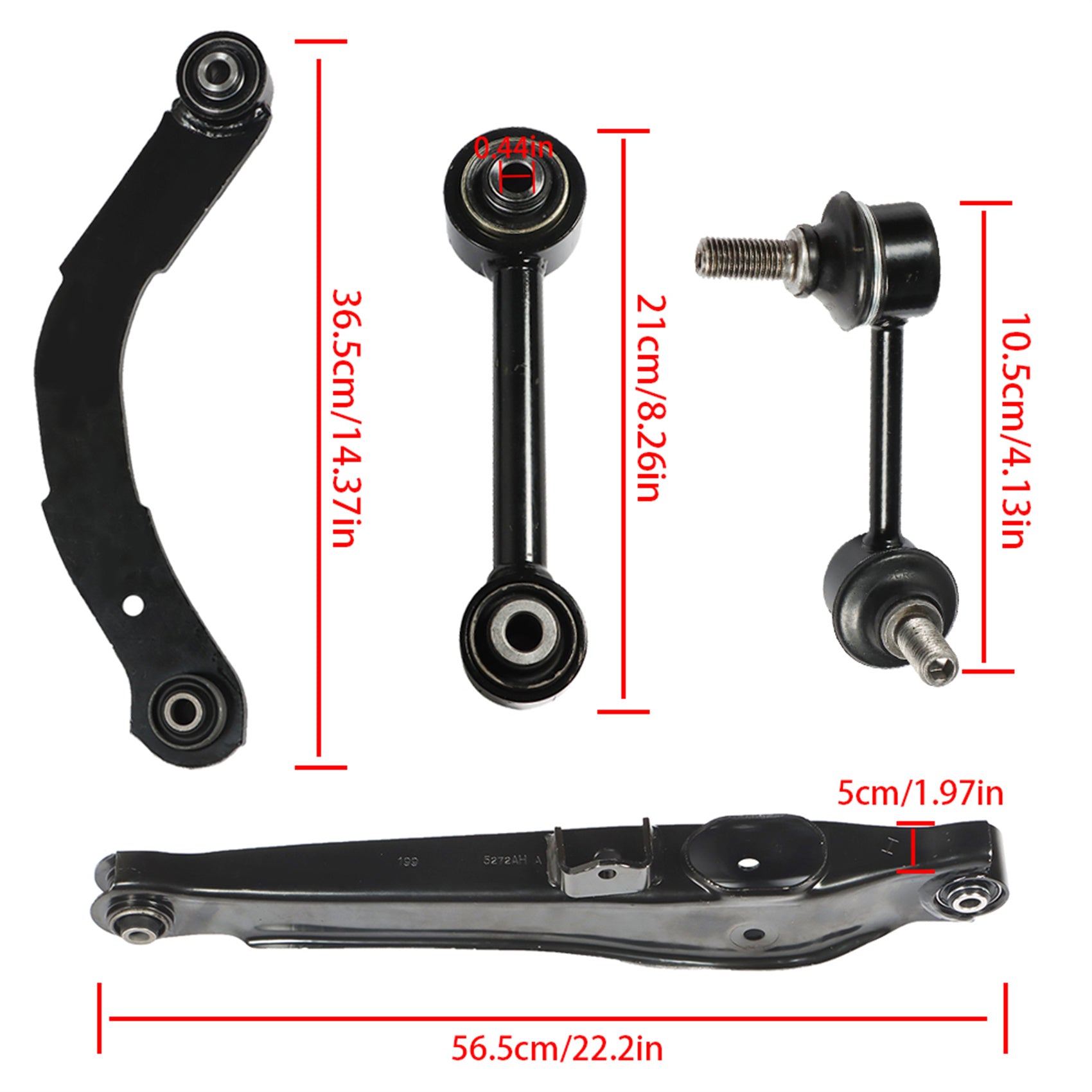 TOPPARTZ 8PC Upper Lower Control Lateral Toe Arms Sway Bar Links Rear Suspension Kit