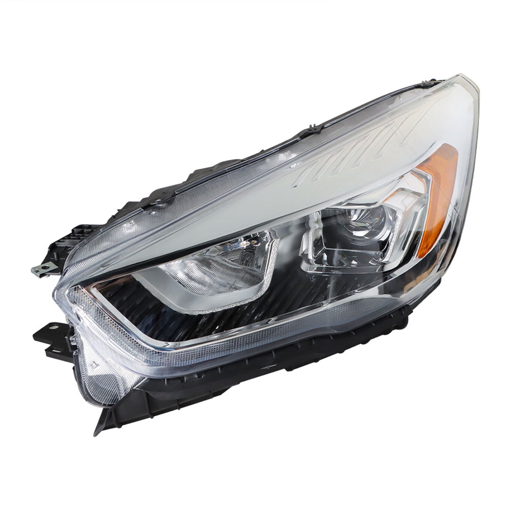 TOPPARTZ Headlight Assembly Replacement for 2017-2019 Ford Escape with LED DRL Chrome Halogen Left Driver FO2502351