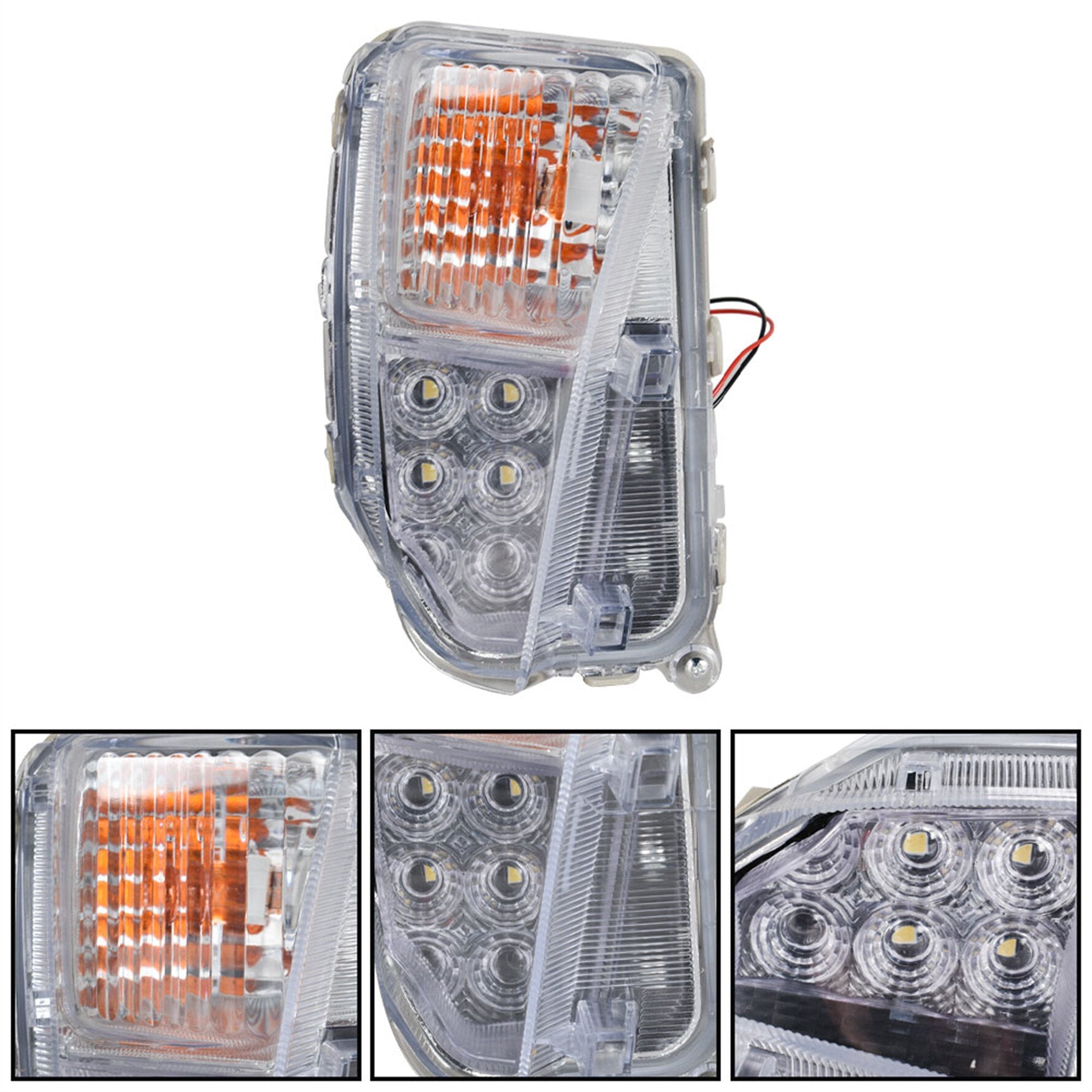TOPPARTZ DRL LED Fog Lights Assembly 8152147060 Replacement for 2010-2015 Toyota Prius Clear Lens Right Side (Passenger Side)