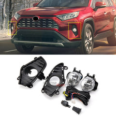 TOPPARTZ Fog Lights Assembly Replacement for 2019 2020 2021 Toyota Rav4 with Bulbs Switch Wiring Kit
