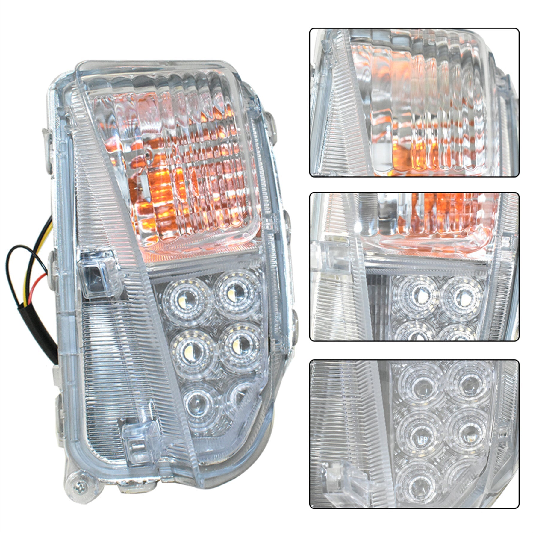 TOPPARTZ DRL LED Fog Lights Assembly 8151147060 8152147060 Replacement for 2010-2015 Toyota Prius Clear Lens Left+Right Side (Passenger & Driver Side)