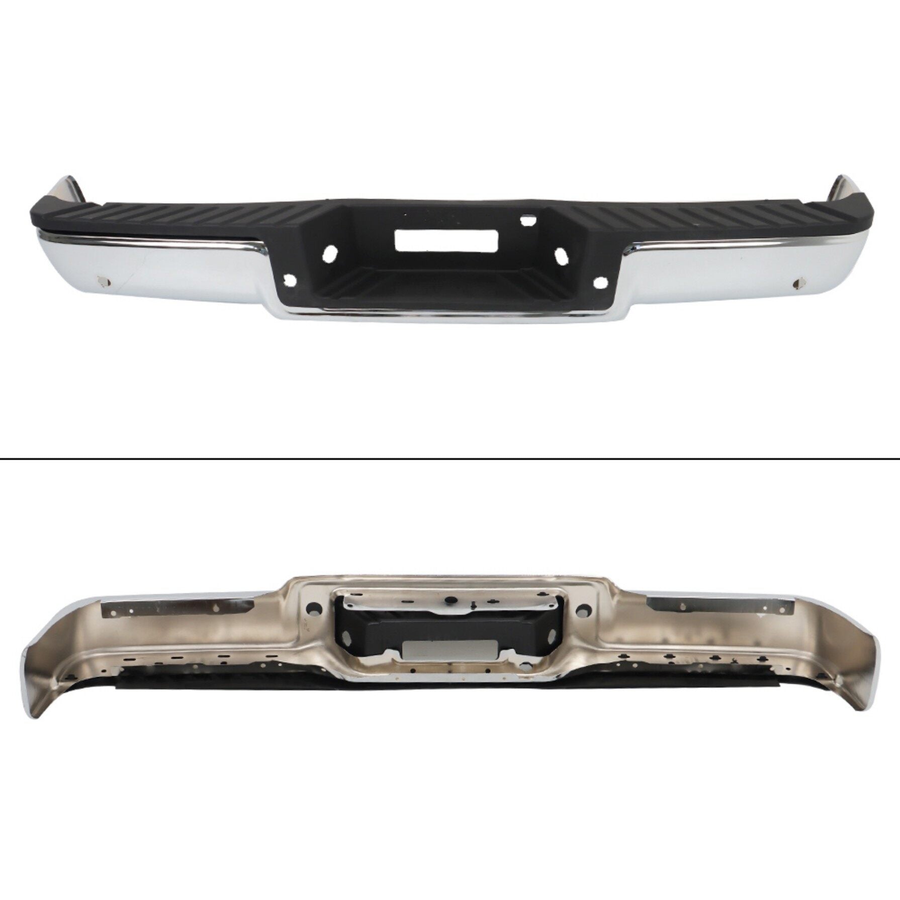 TOPPARTZ Chrome Rear Bumper Assembly with Park Assist Sensor Holes Replacement for 2006-2008 F-150 8L3Z17906C FO1103138