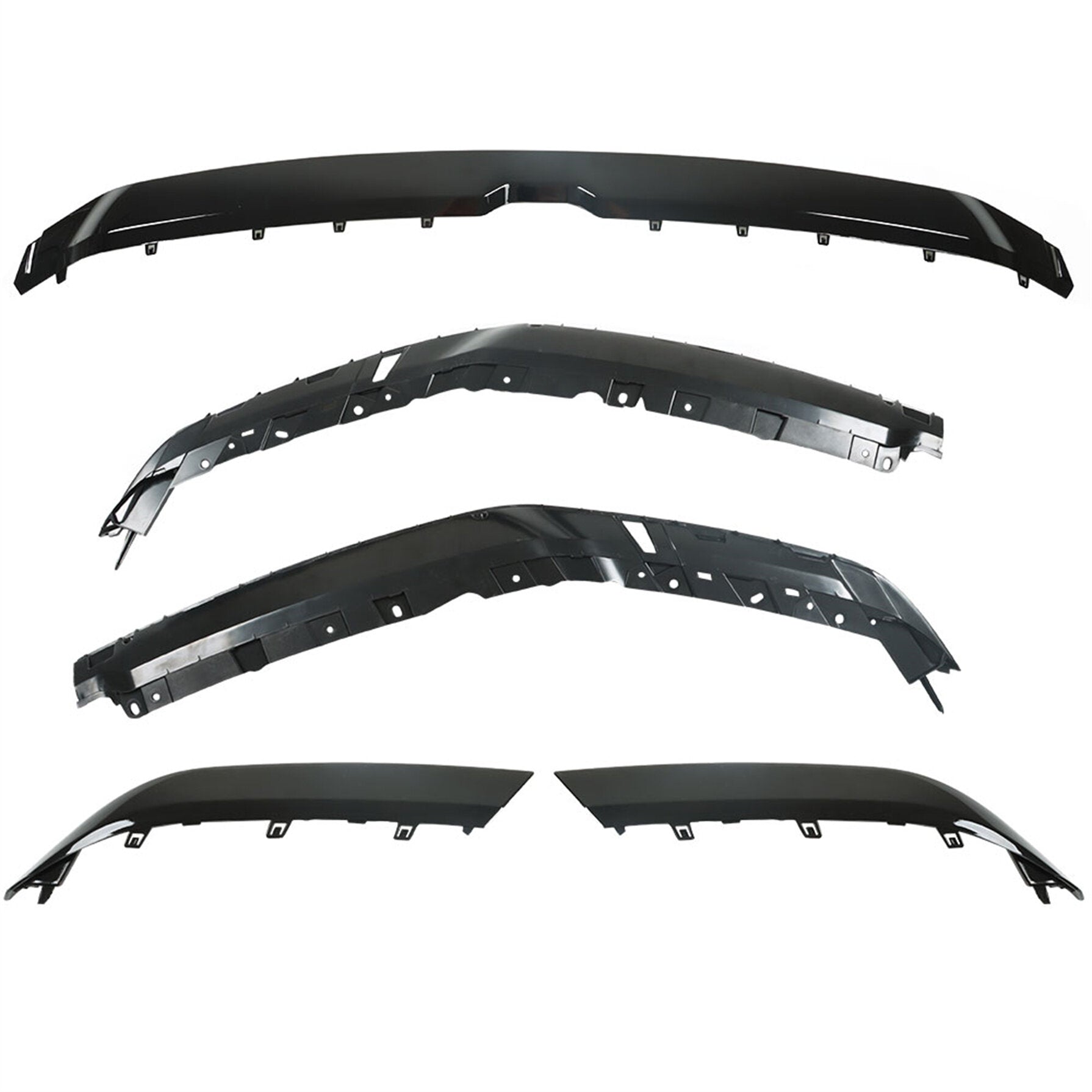 TOPPARTZ Front Upper Grille Molding Glossy Black Replacement for 2019 2020 2021 2022 Ram 1500