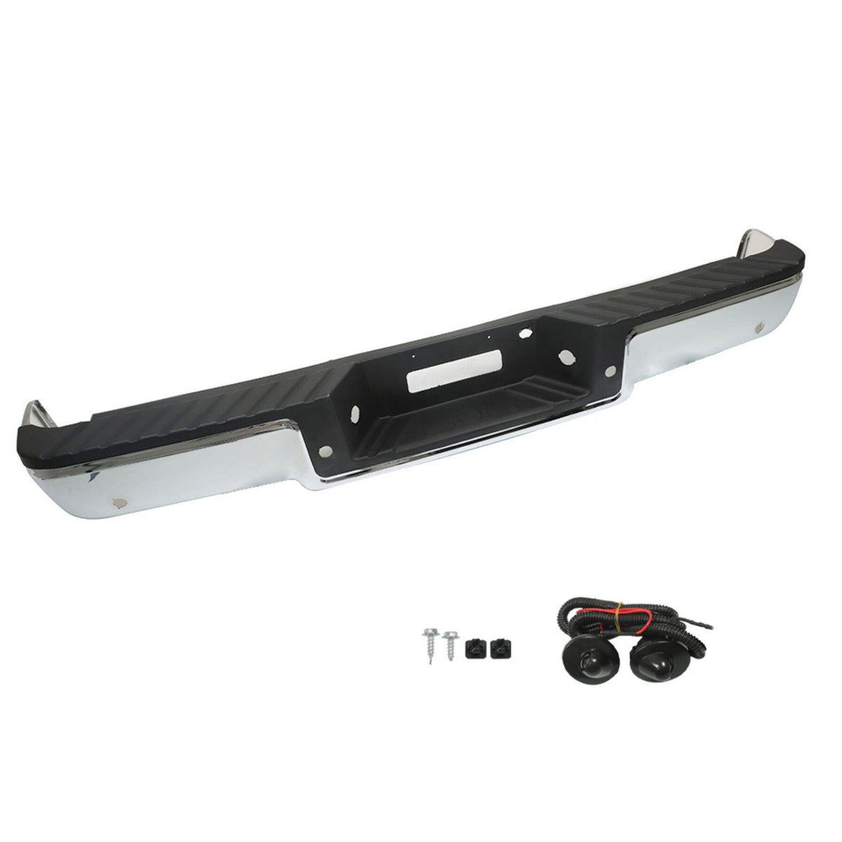 TOPPARTZ Rear Chrome Step Bumper with Rear Object Sensor Assembly Replacement for 2004-2006 F-150 4L3Z17906BA FO1103119
