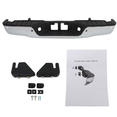 TOPPARTZ Chrome Rear Step Bumper Assembly Replacement for 2007-2013 Toyota Tundra with Parking Aid Sensor Holes TO1103116