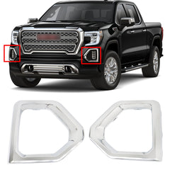 TOPPARTZ Front Bumper Fog Light Outer Bezel Cover Chrome Replacement for 2019-2021 GMC Denali SLT AT4 Left+Right Side(Driver & Passenger Side)