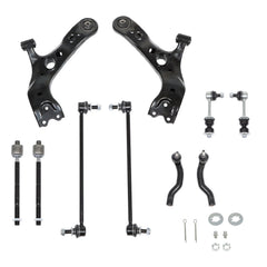 TOPPARTZ Front Rear Control Arm with Ball Joint Tie Rod End Replacement for 2006-2018 Toyota RAV4