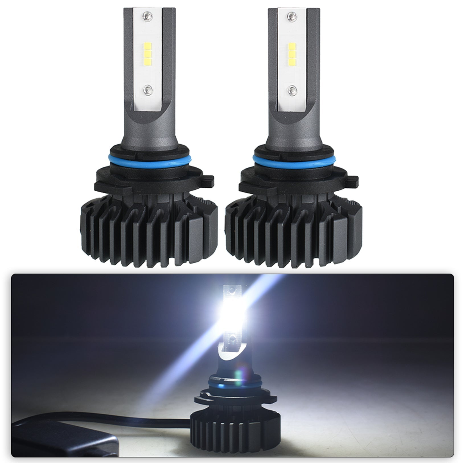 TOPPARTZ 9005/HB3 LED Fog Light Bulbs,50W 12000LM 6000 White High brightness Headlights Bulbs Conversion Kit,Pack of 2