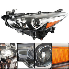 TOPPARTZ Headlight Assembly Replacement for Mazda 3 2017 2018 Model Halogen Projector Headlight Left Set Driver Side