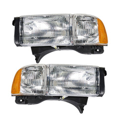 TOPPARTZ Headlight Assembly Replacement for Dodge Ram 1500 2500 3500 1994-2002 Headlights Set Driver ＆ Passenger Side