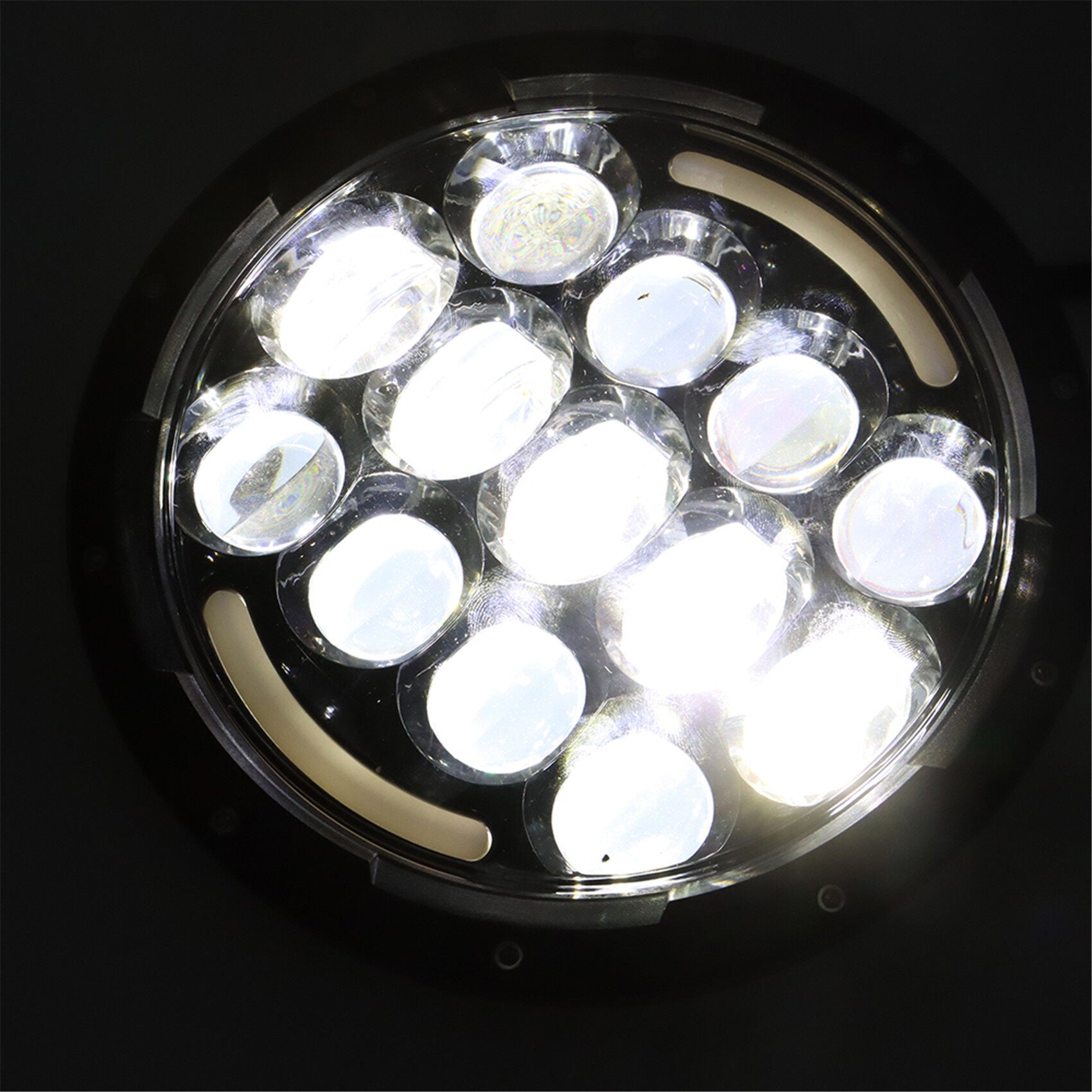 105W LED 7 inch Round Headlights Replacement for Jeep Wrangler JK TJ LJ 1997-2018 with Hi/Lo Beam, DRL and Amber Turn Signal