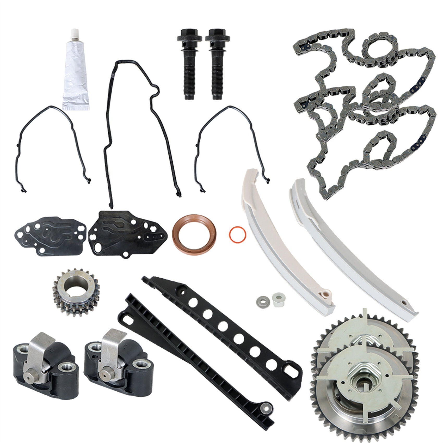 TOPPARTZ Timing Chain Kit Cam Phasers Replacement for Ford Expedition F150 F250 Navigator 5.4L