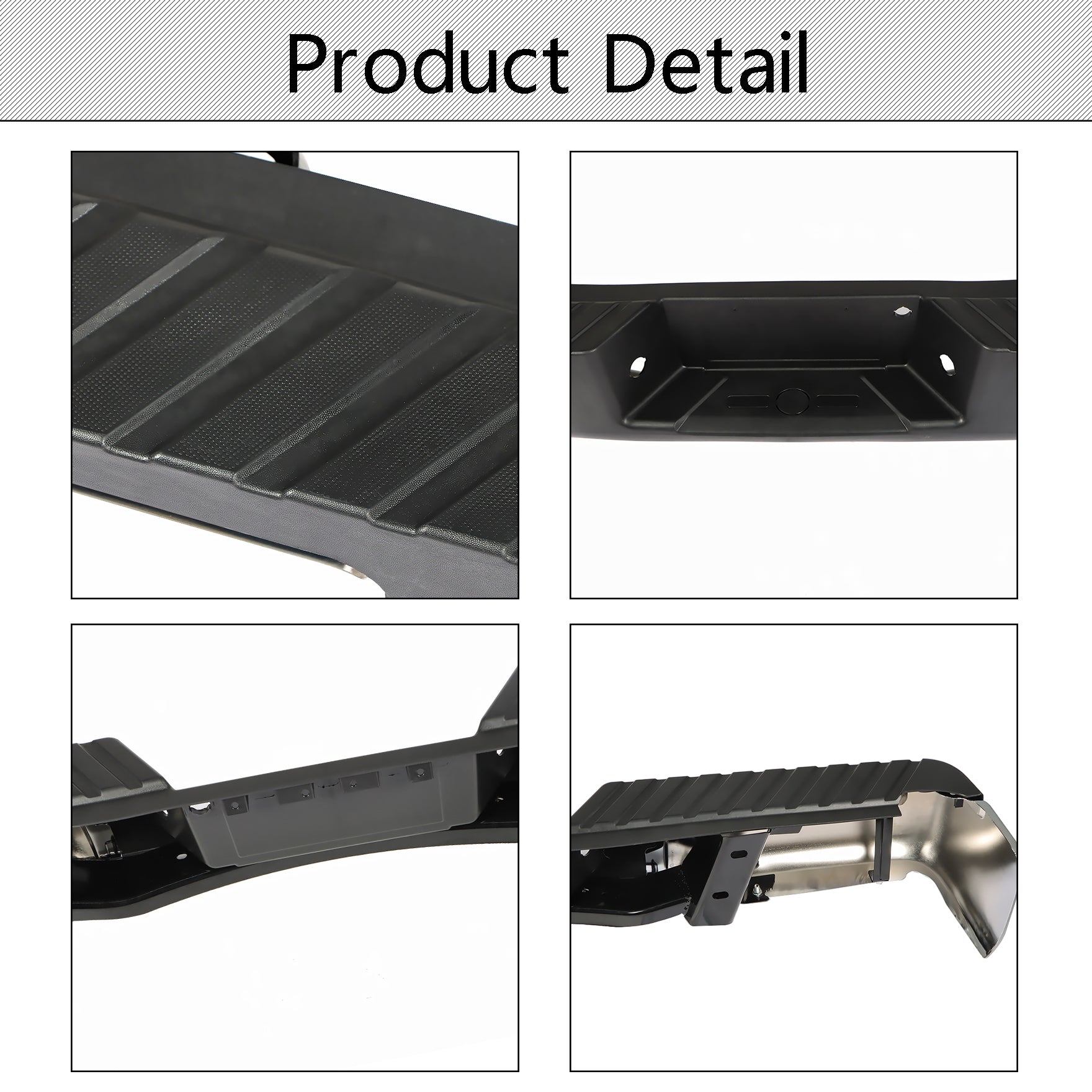 TOPPARTZ Chrome Complete Rear Steel Bumper Assembly Replacement for 2009 2010 2011 2012 2013 2014 F150