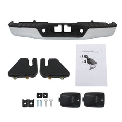 TOPPARTZ Chrome Rear Step Bumper Assembly Replacement for 2007-2013 Toyota Tundra without Parking Aid Sensor Holes TO1103117