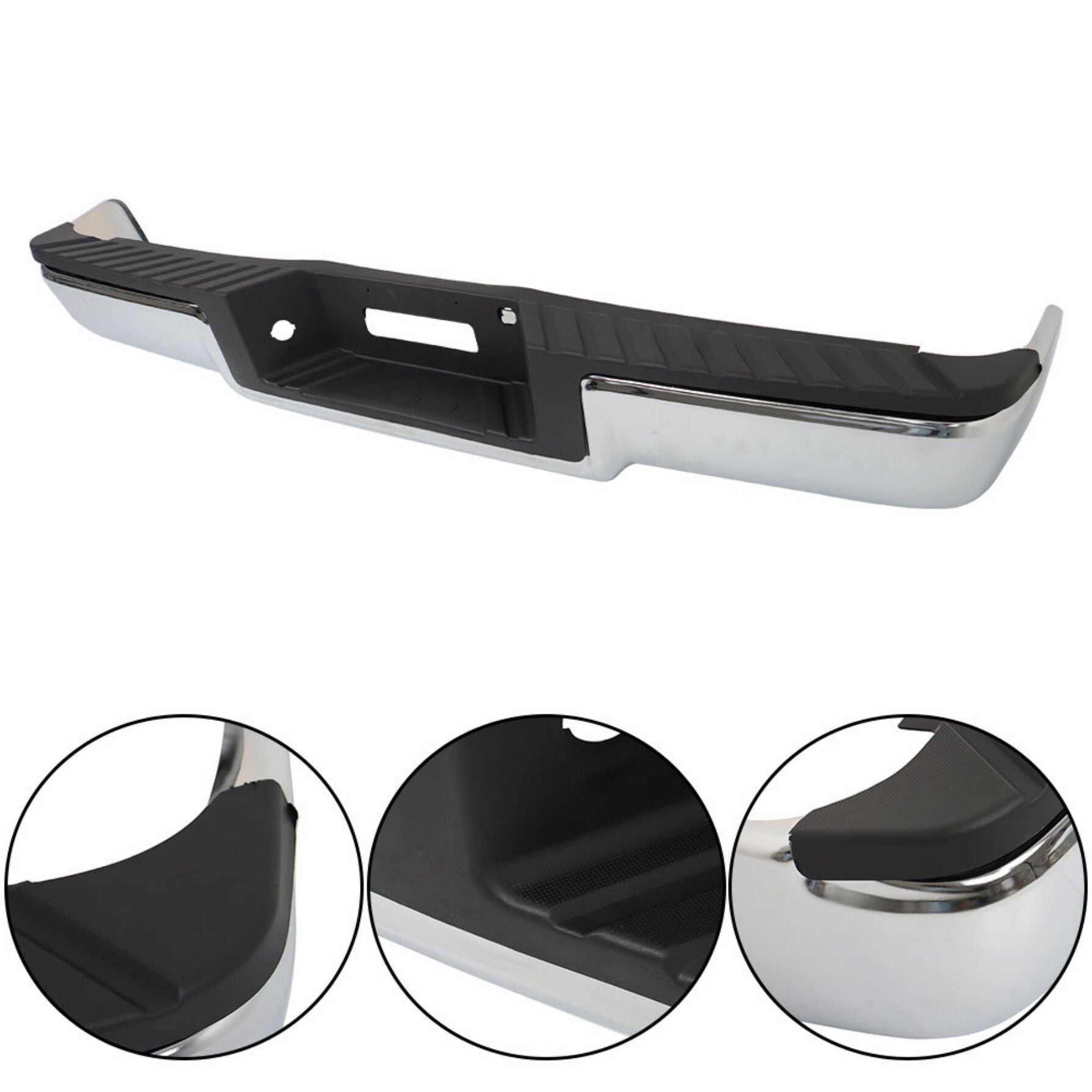TOPPARTZ Chrome Rear Bumper Assembly without Park Assist Sensor Holes Replacement for 2006 2007 2008 F150 8L3Z17906B FO1103136