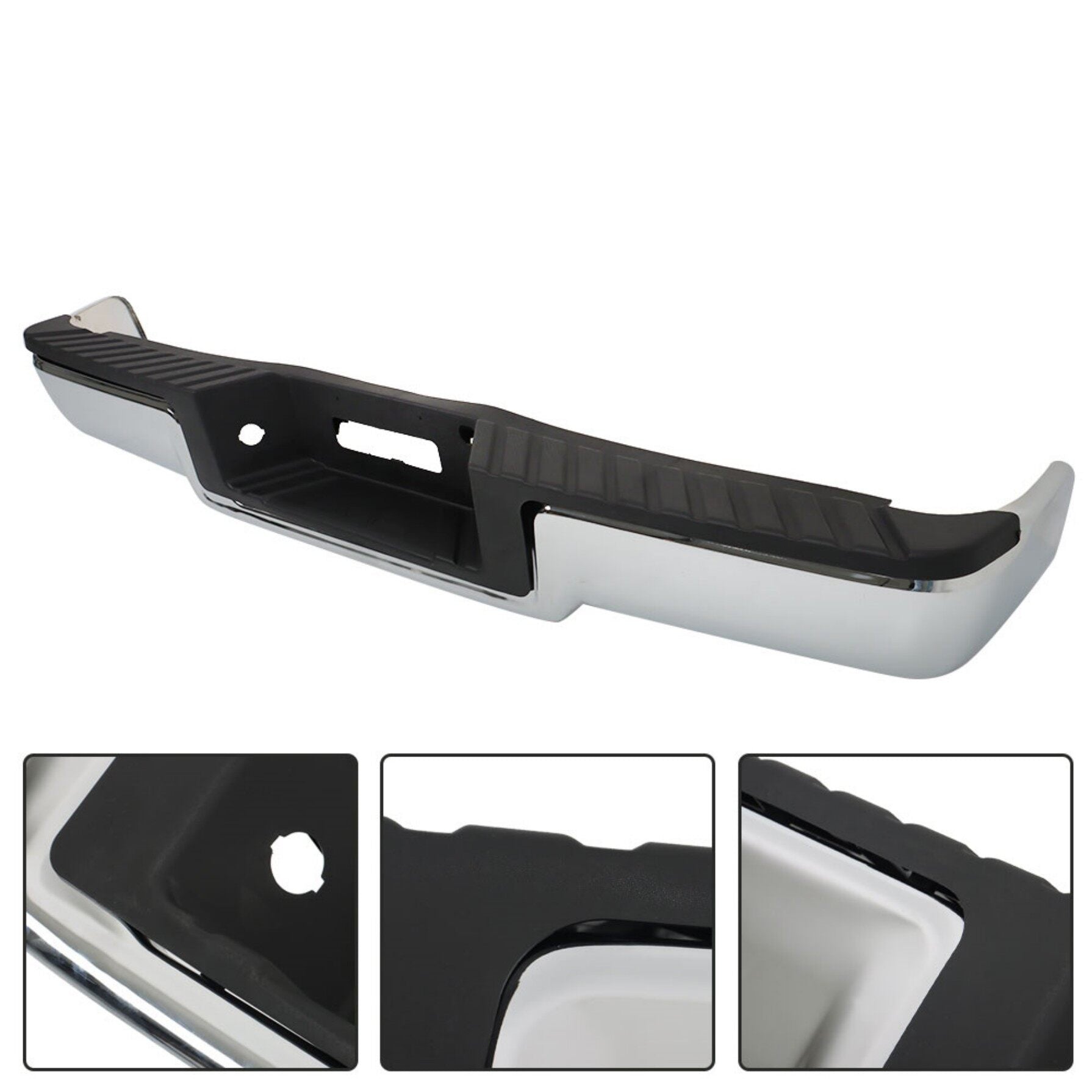 TOPPARTZ Rear Chrome Step Bumper Assembly Fleet Side without Rear Object Sensor Assembly Replacement for 2004-2006 F-150 FO1103117