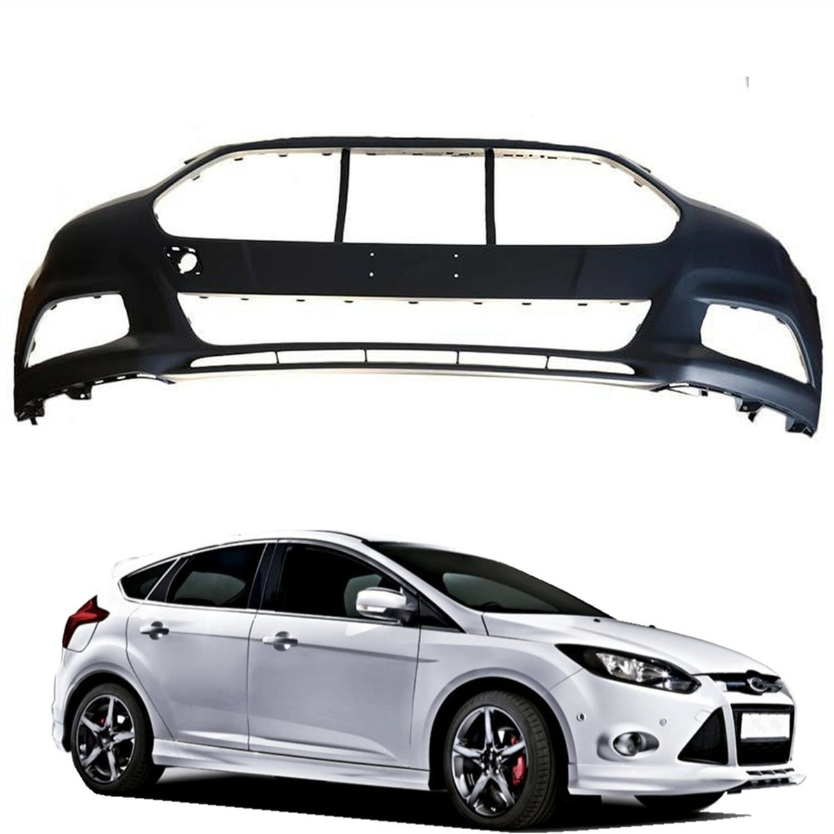 TOPPARTZ New Primered Front Bumper Fascia for 2013-2016 Ford Fusion with Park Assist Sensor Holes