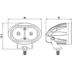 LED Warning Light|4 Inch 20W 1,000 LM|Spot Beam|Red Safety Lights for Forklifts