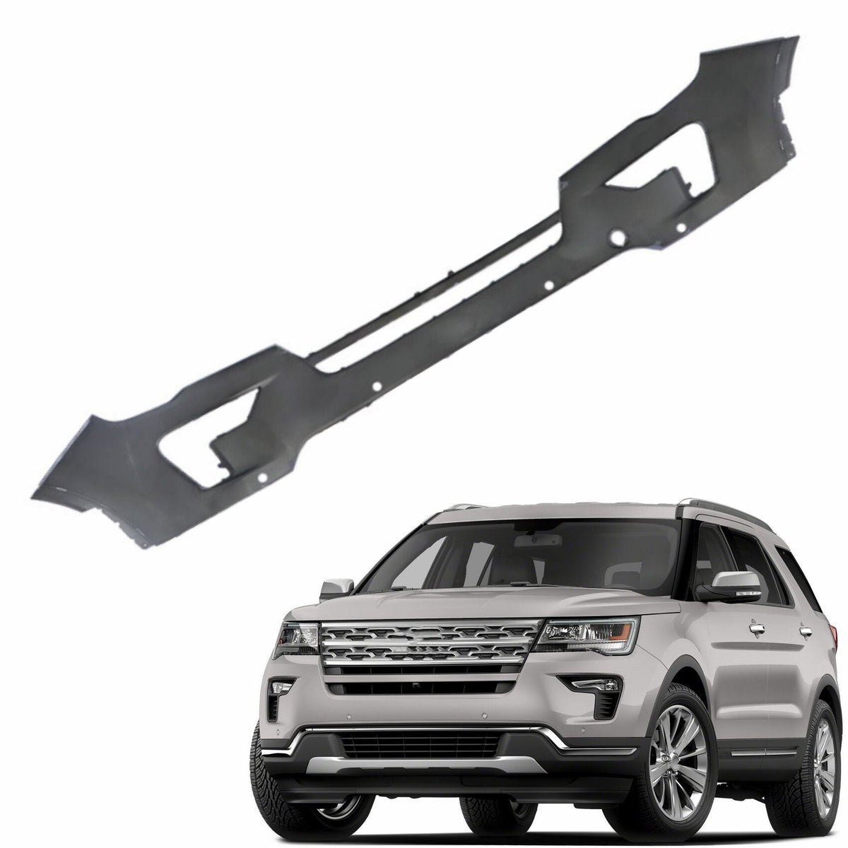 TOPPARTZ Primered Front Bumper Cover with Parking Assist Sensor Hole Replacement for 2018-2019 Explorer