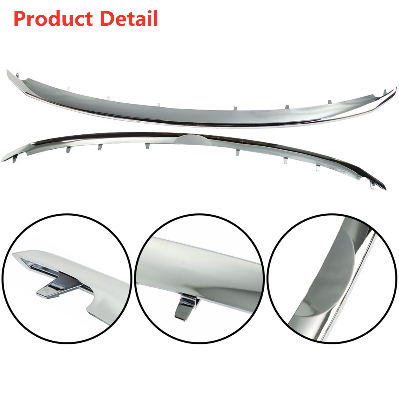 Chrome Front Upper & Lower Grille Molding Replacement for Ford Explorer 2011-2015 BB5Z8200BA BB5Z8200AA FO1216107 FO1217105