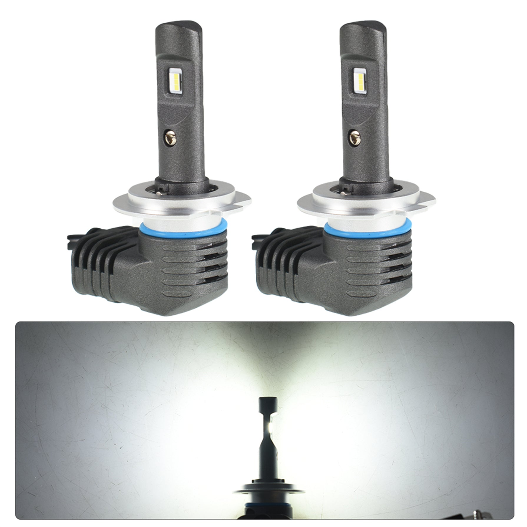 TOPPARTZ H7 LED Headlight Bulbs,80W 6000 Lumens Super Bright 6500K Cool White LED Headlights Conversion Kit,Pack of 2
