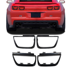 TOPPARTZ 4 PCS Tail Light Bezel Covers Replacement for 2010-2013 Chevy Camaro LT LS SS Glossy Black 92199773 92199774